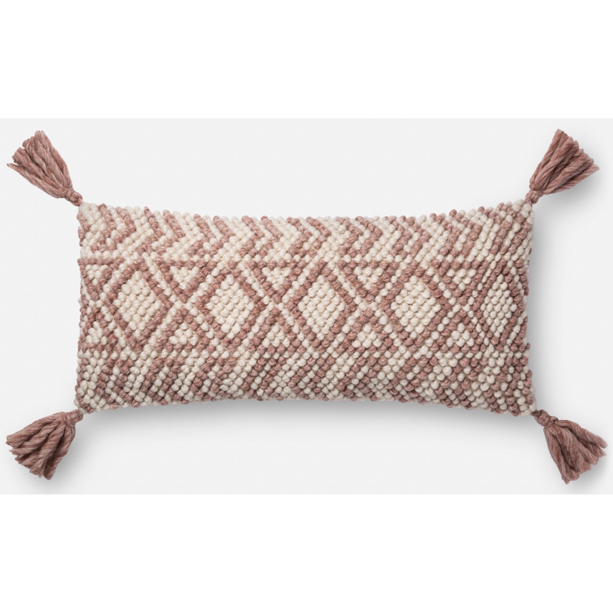 Magnolia Home by Joanna Gaines for Loloi Accent Pillows DSETP1092BU00PI13 Burgundy 12 X 27 Down Pillow Howell Furniture Throw Pillows